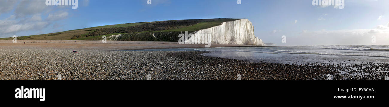 Sette sorelle chalk cliffs Seaford East Sussex England Foto Stock