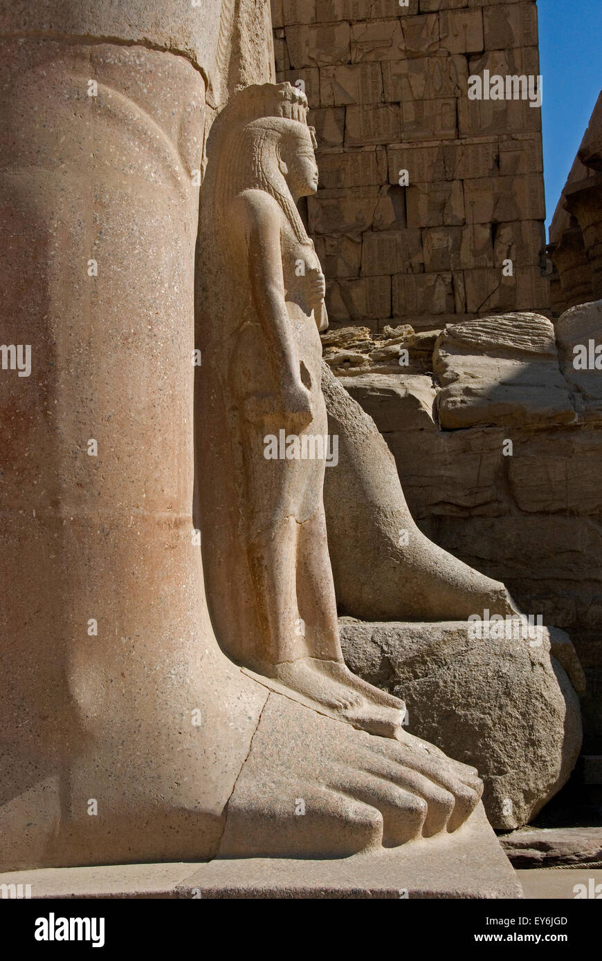 Karnak Luxor Egitto. Tempio di Karnak sacro al dio Amon: Bentanta la figlia del re Ramses II Foto Stock