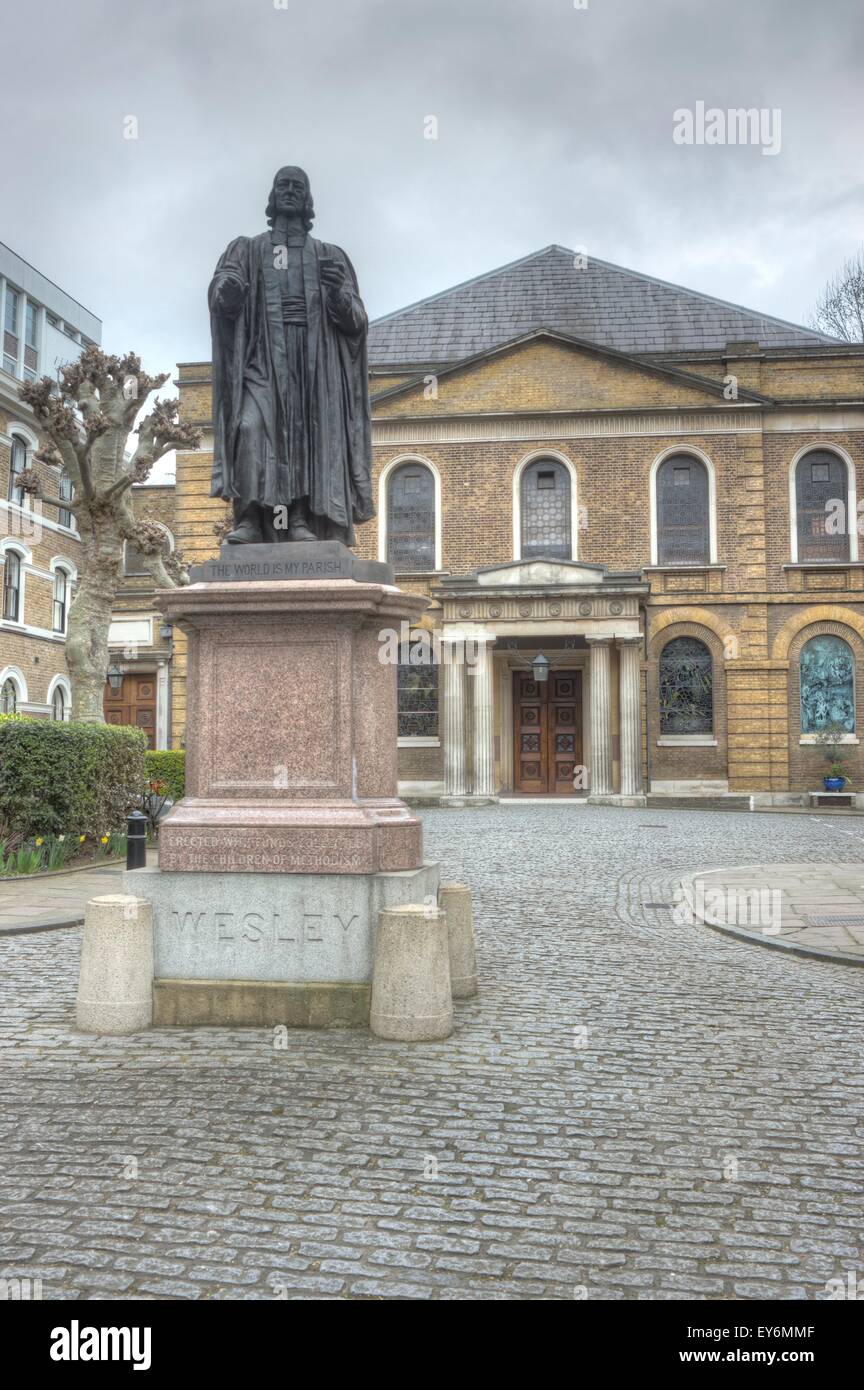 John Wesley's Chapel e Missione Leysian Wesley House Foto Stock