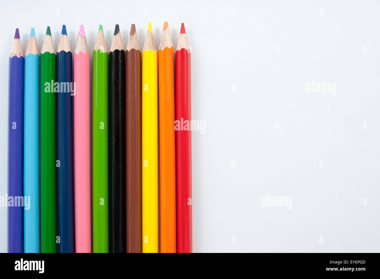 Legno di colore sfondo a matita . Foto Stock