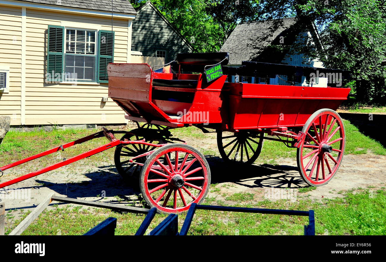 Mystic, Connecticut: Visite carrello con cablaggio a cavallo di Mystic Seaport Museum * Foto Stock