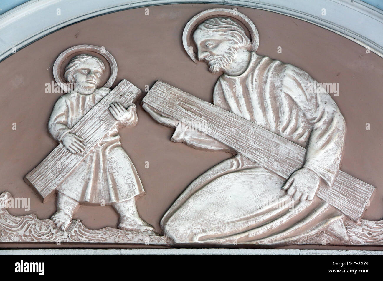 San Giuseppe con Gesù Bambino, Basilica Assunzione della Vergine Maria a Marija Bistrica, Croazia Foto Stock