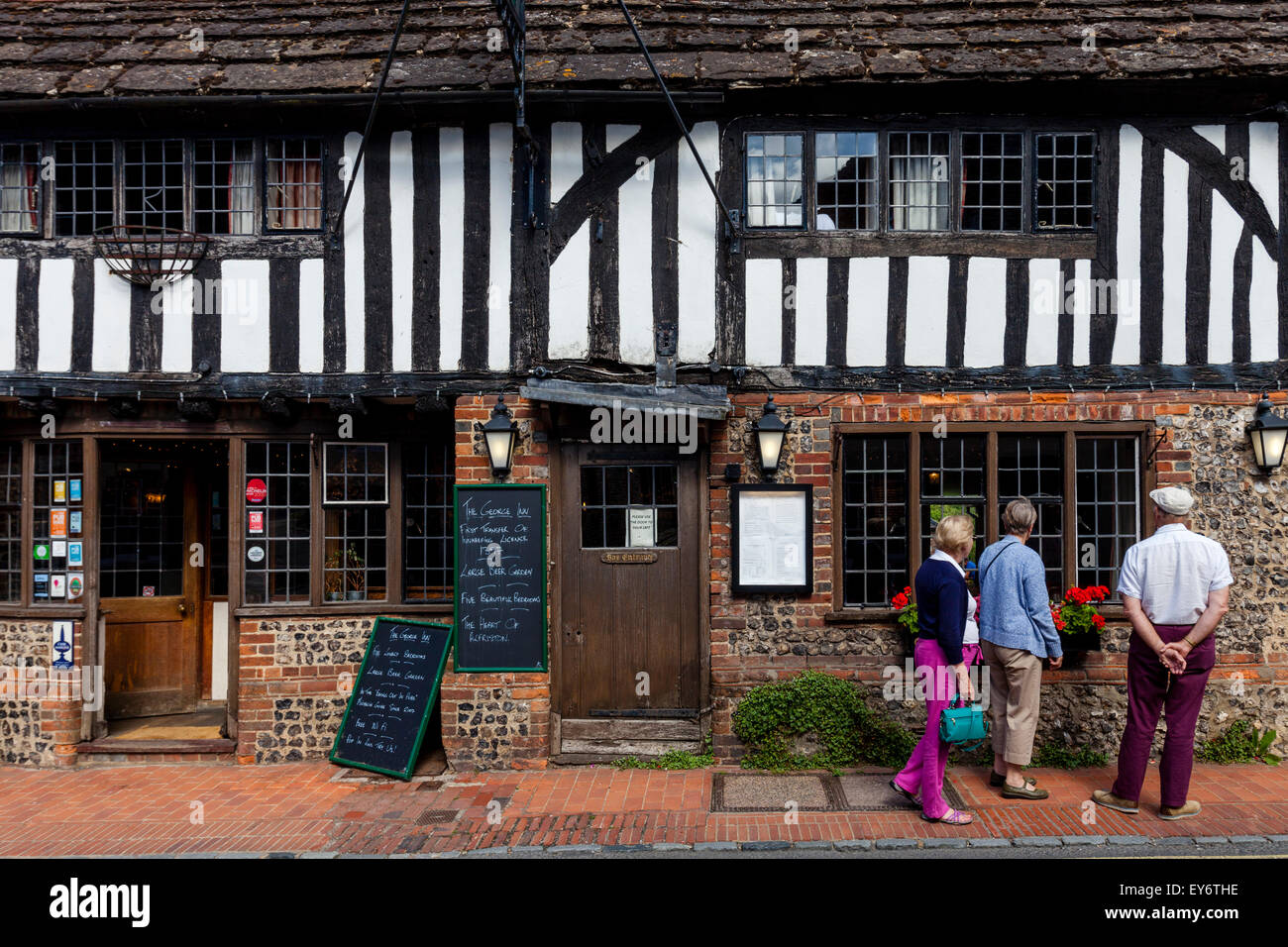 Il George Inn, Alfriston, Sussex, Regno Unito Foto Stock