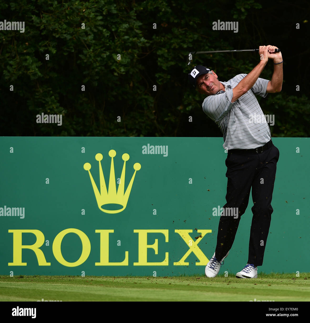 Sunningdale, Berkshire, Regno Unito. 23 Luglio, 2015. Seniors Open Golf Tournament, round 1. Fred coppie (USA) le unità credito: Azione Sport Plus/Alamy Live News Foto Stock