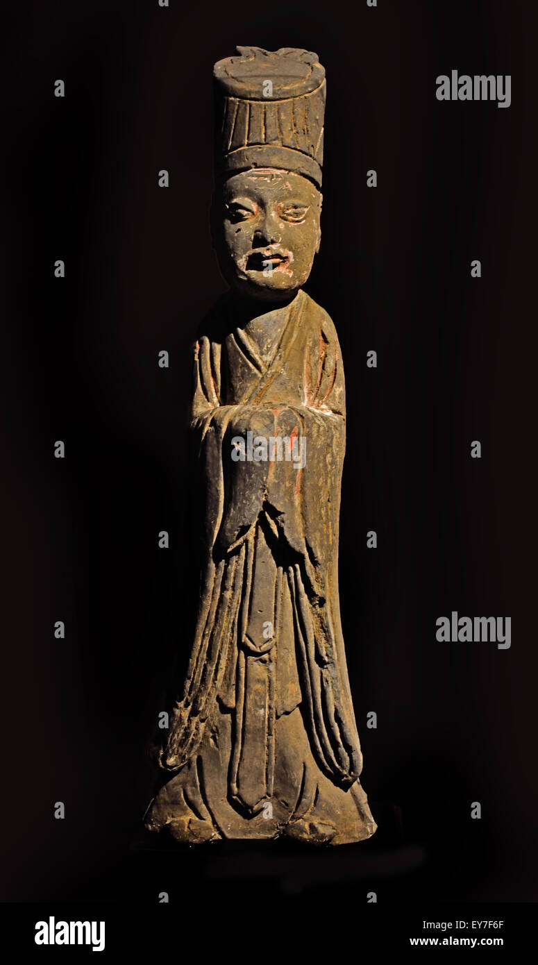 Funzionario civile in ceramica codolo meridionale AD 943 al Museo di Shanghai di Antica Arte Cinese Cina Foto Stock