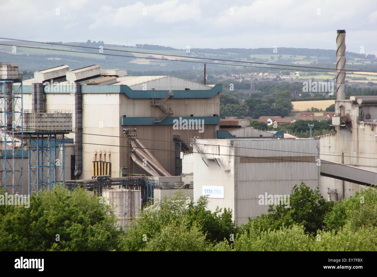 Tata impianto siderurgico a Rotherham, South Yorkshire, Inghilterra, Regno Unito - Luglio 2015 Foto Stock
