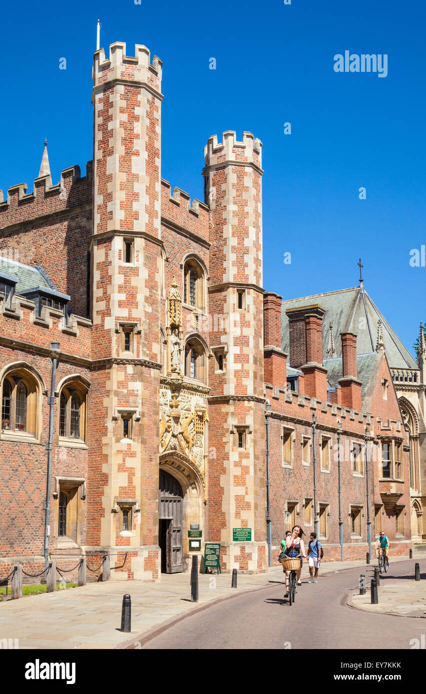 St Johns collegio ingresso St Johns street Cambridge University Cambridge Cambridgeshire England Regno Unito GB EU Europe Foto Stock