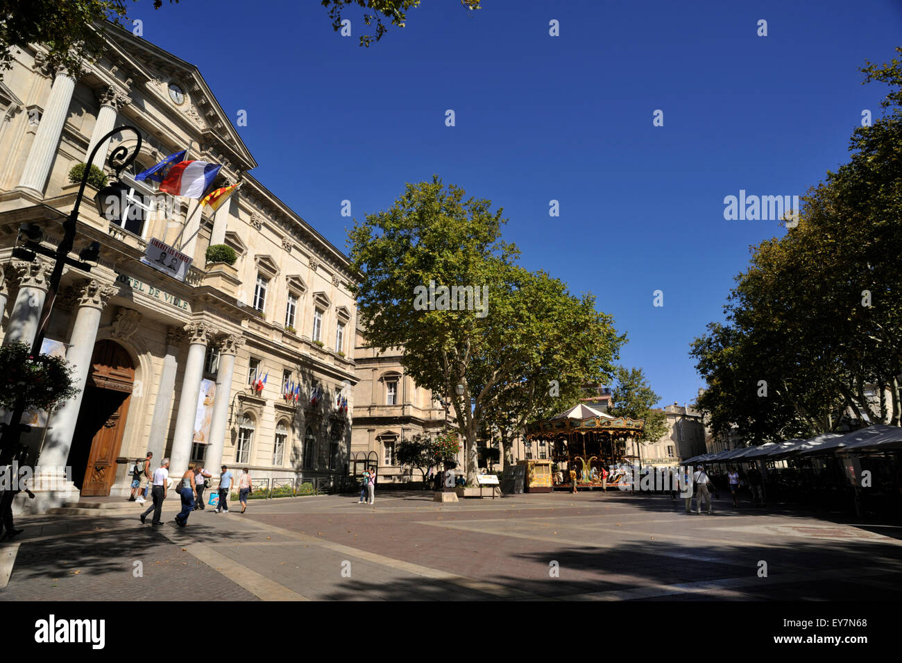 Francia, Provenza, Avignone, Place de l'Horloge, municipio Foto Stock