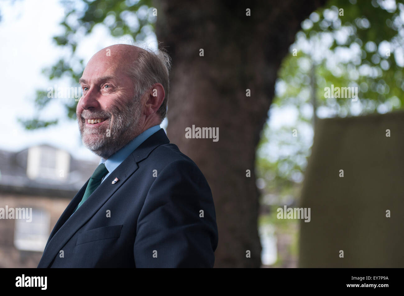 Ex direttore della Edinburgh Festival Fringe, Alistair Moffat, figurante al Edinburgh International Book Festival 2014. Foto Stock