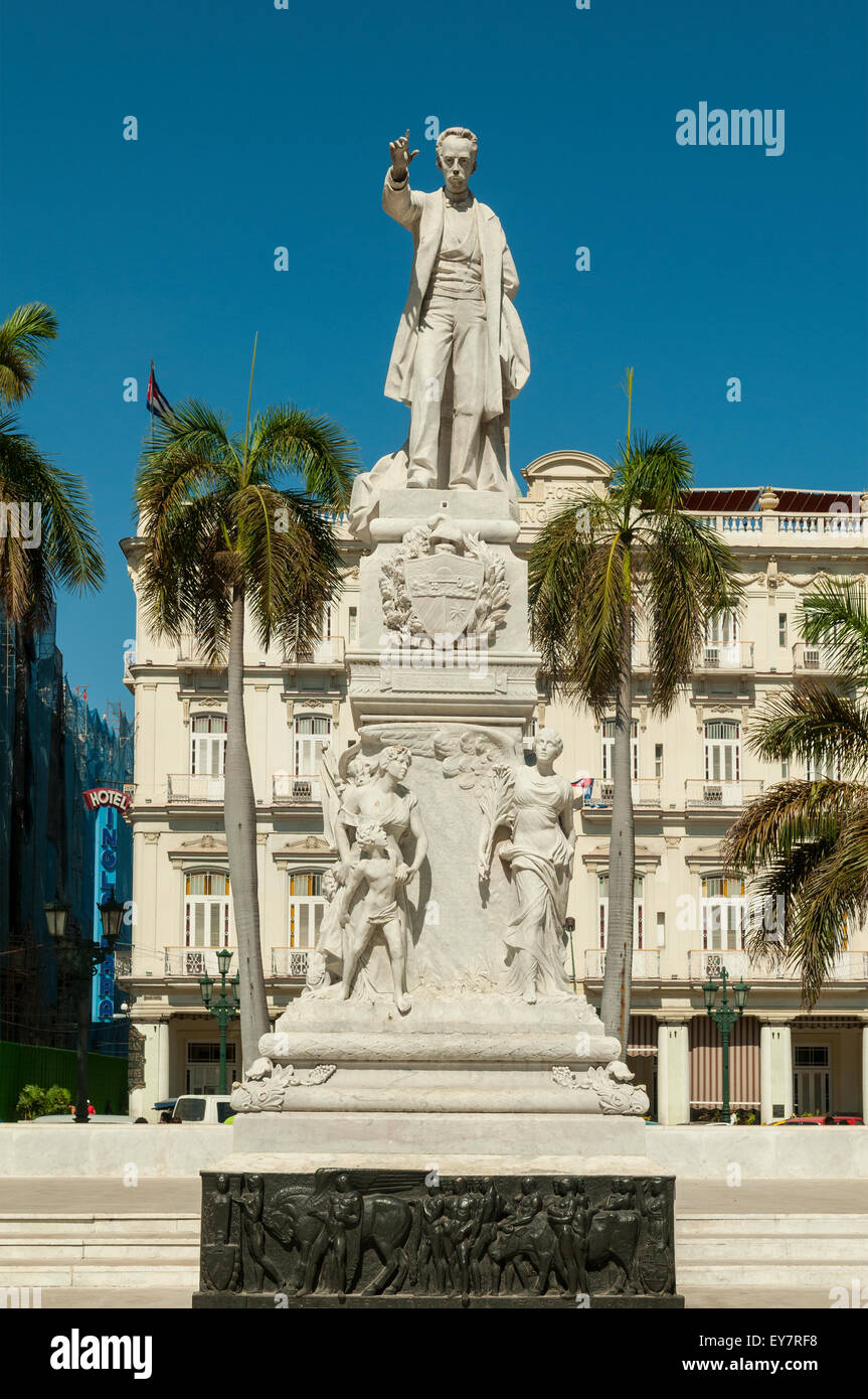 Statua di Jose Marti a Central Park, Havana, Cuba Foto Stock