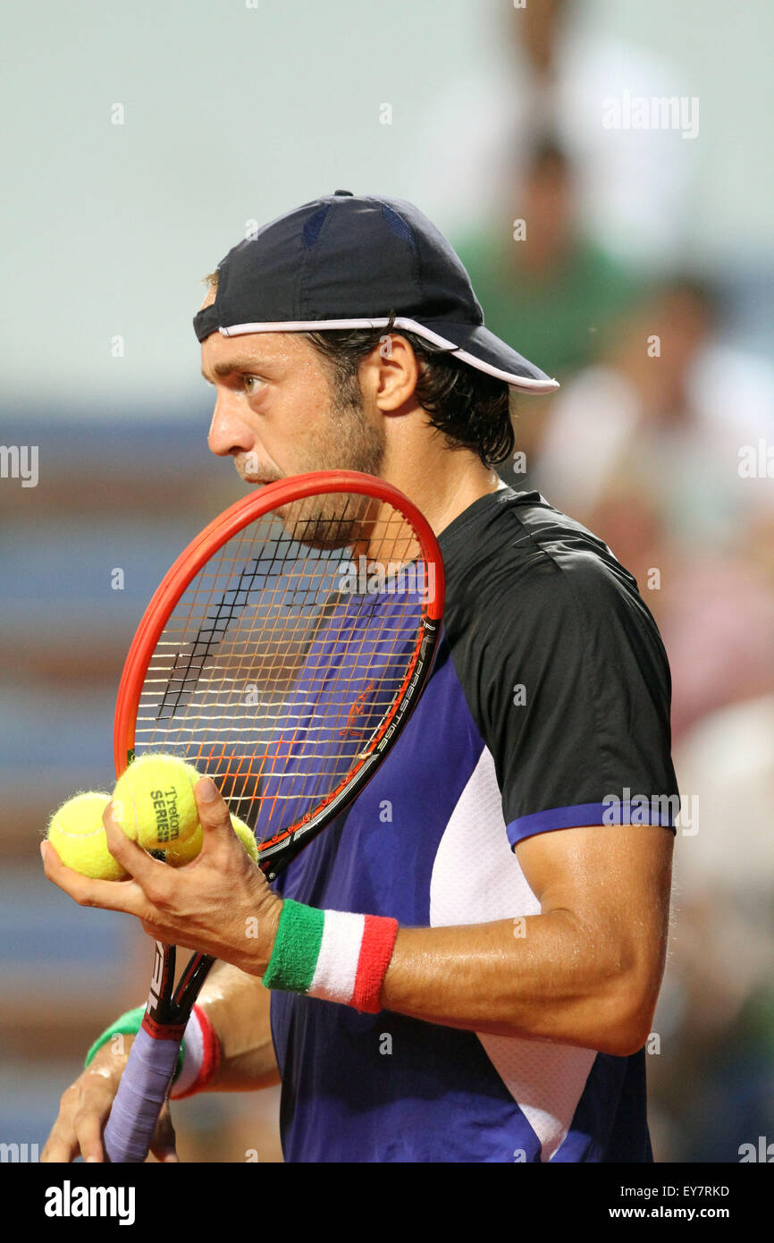 Umag, Croazia. 23 Luglio, 2015. (Italia) Paolo Lorenzi durante le singole di match Lorenzi v KOHLSCHREIBER: risultati nei alla ATP 26 Konzum Croatia Open torneo di Stadion Stella Maris, sulla luglio 23, 2015 a Umag. Credito: Andrea Spinelli/Alamy Live News Foto Stock