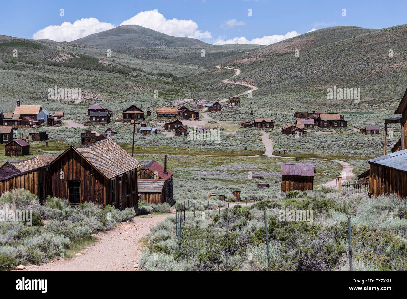 Bodie wild west città fantasma di Bodie State Historic Park in California della Sierra Nevada. Foto Stock