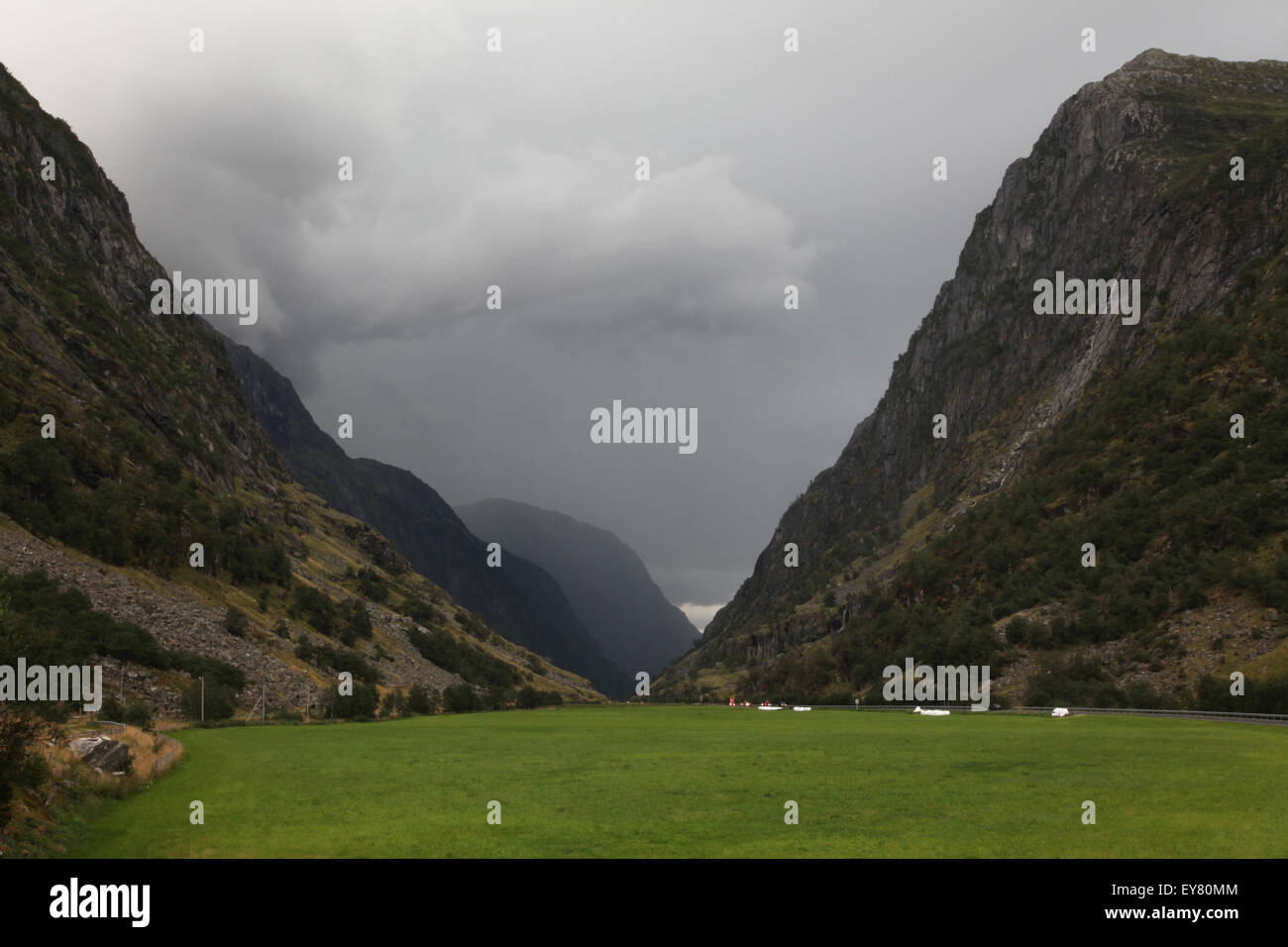 La gamma della montagna e prato in Norvegia Foto Stock