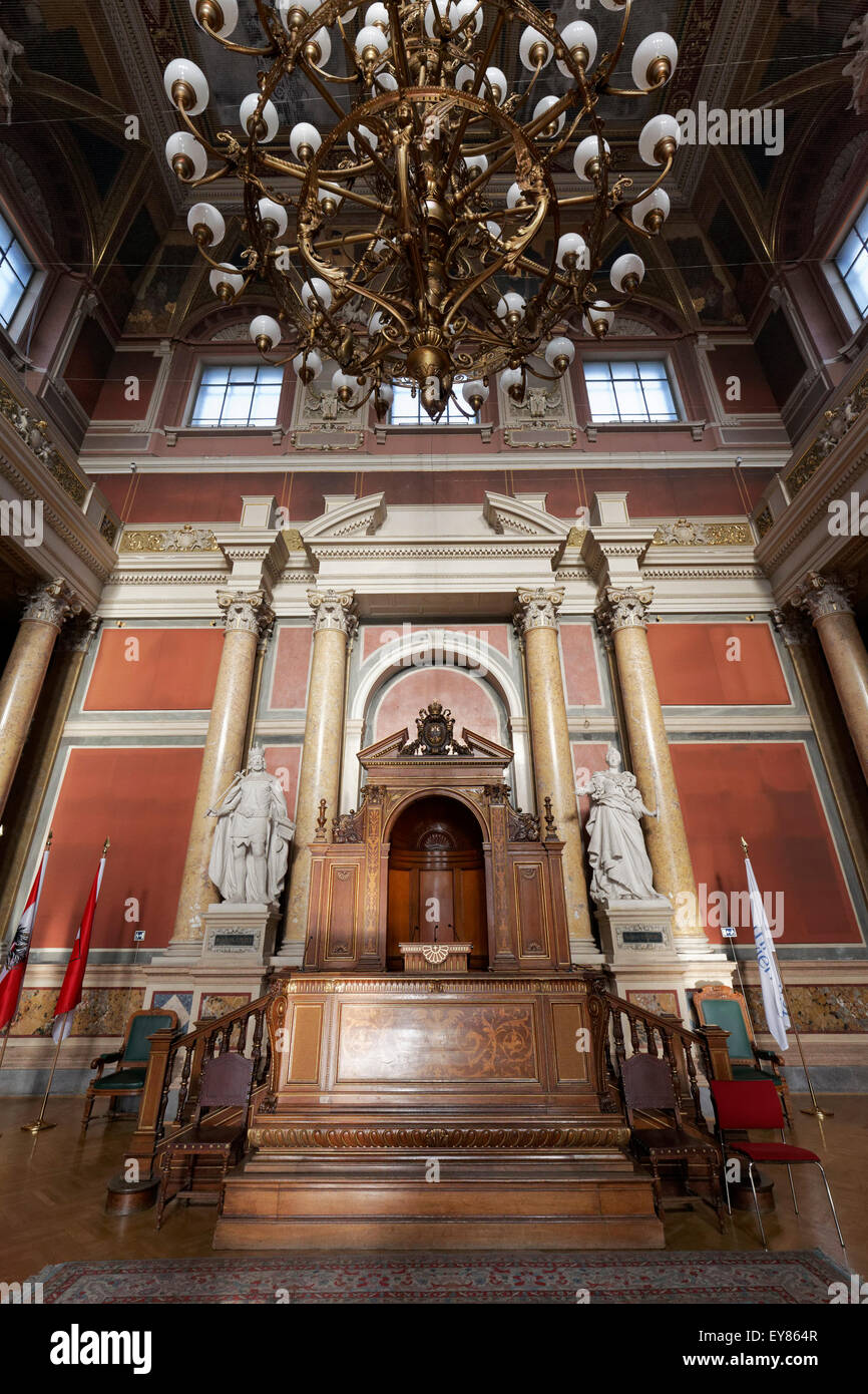 Sala cerimoniale, Università di Vienna, nello stile dello storicismo, Ringstraße, Vienna, Austria Foto Stock