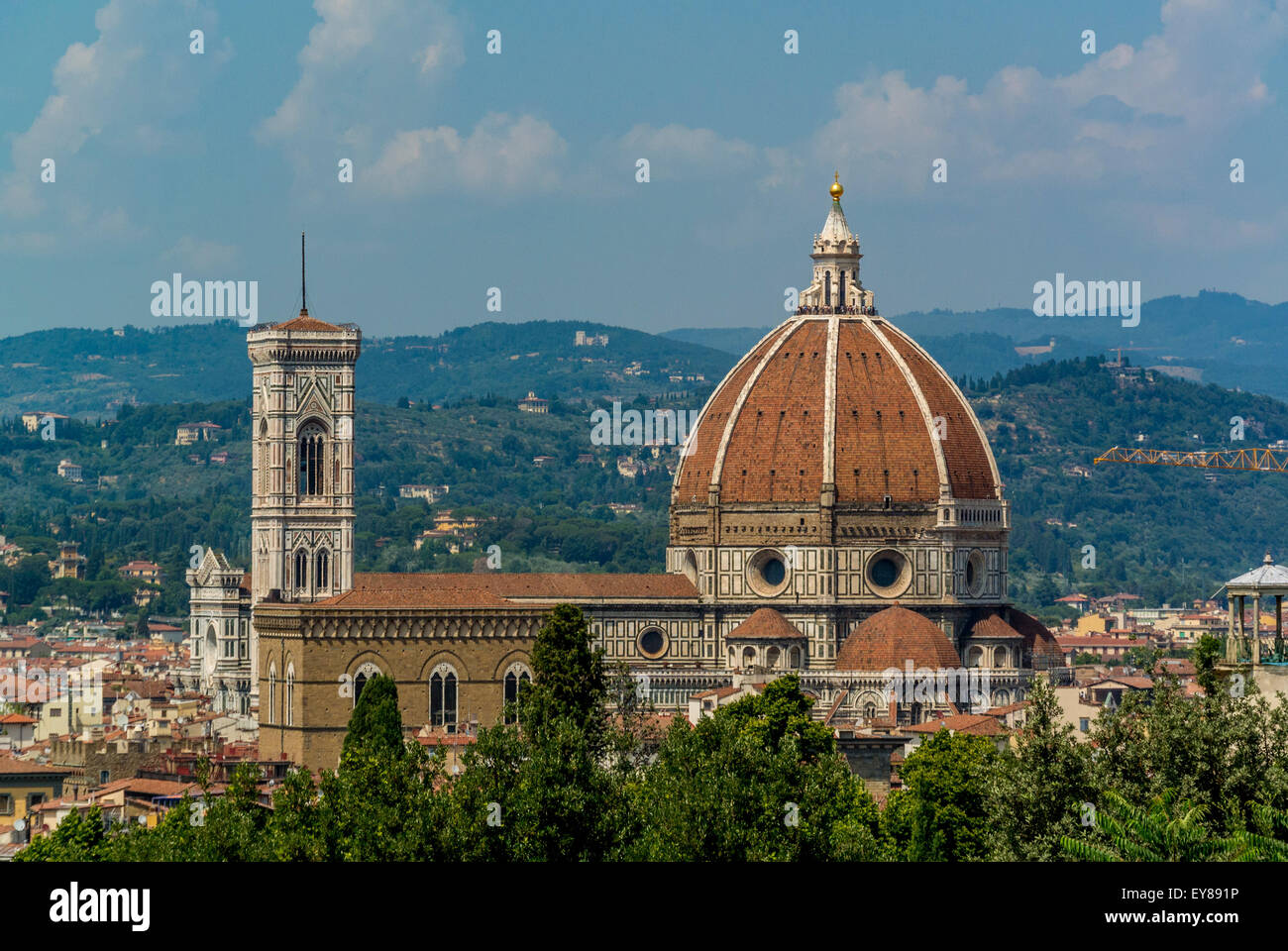 Duomo o Duomo di Firenze con cupola disegnata da Filippo Brunelleschi. Firenze, Italia. Foto Stock