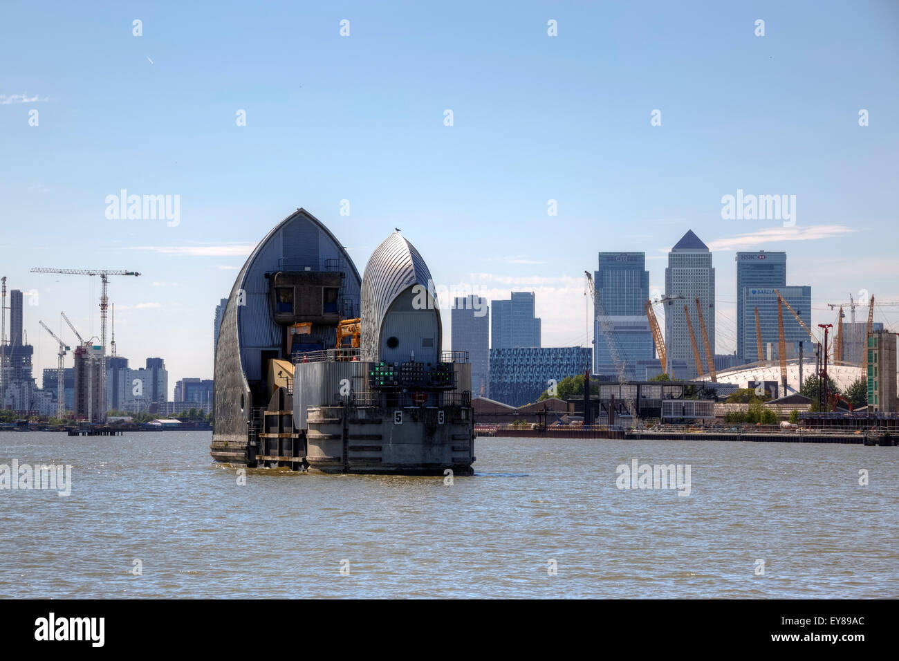 Thames Barrier, London, England, Regno Unito Foto Stock
