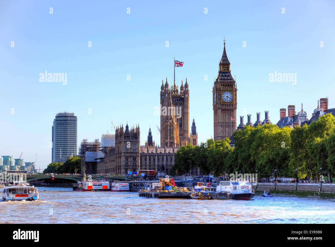 Il Palazzo di Westminster, London, England, Regno Unito Foto Stock