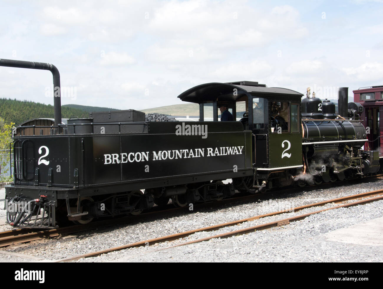 Nel Galles; Merthyr Tydfil; PONTSTICILL; BRECON ferrovia di montagna; locomotore 2 e dei bandi di gara Foto Stock