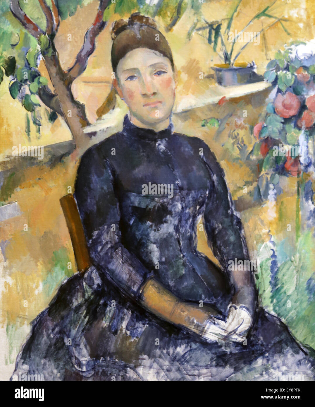 Paul Cezanne (1839-1906). Madame Cezanne (Hortense Fiquet, 1850-1922) in Conservatorio, 1891. Olio su tela. Foto Stock