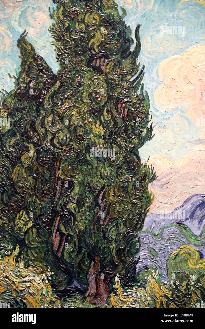 Vincent van Gogh (1853-1890). Pittore olandese. Cipressi, 1889. Olio su tela. Metropolitan Museum of Art. New York. Stati Uniti d'America. Foto Stock