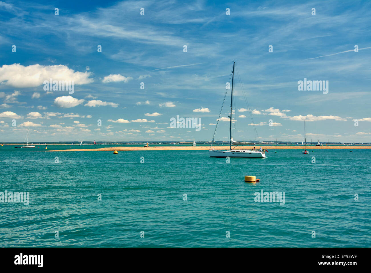 Barche a vela in Solent, Regno Unito Foto Stock