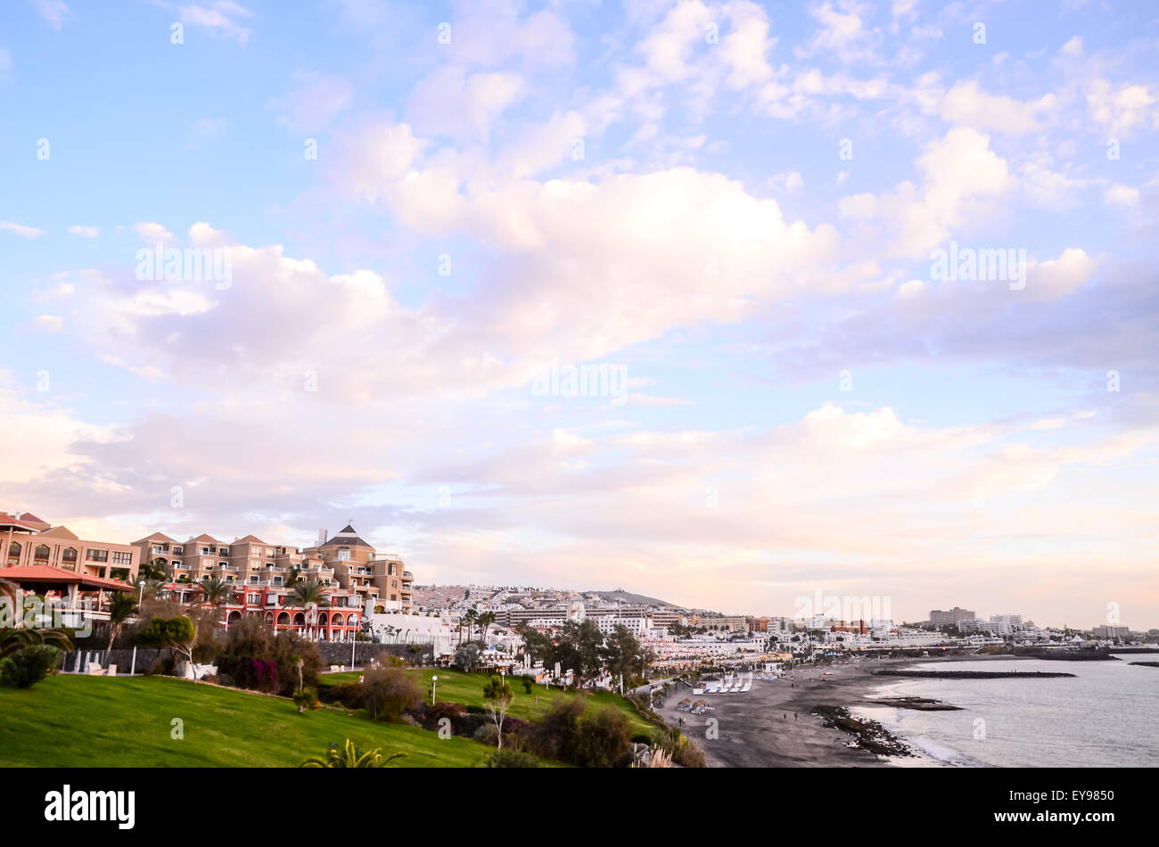 Vista della Playa De Fanabe Adeje Tenerife Foto Stock