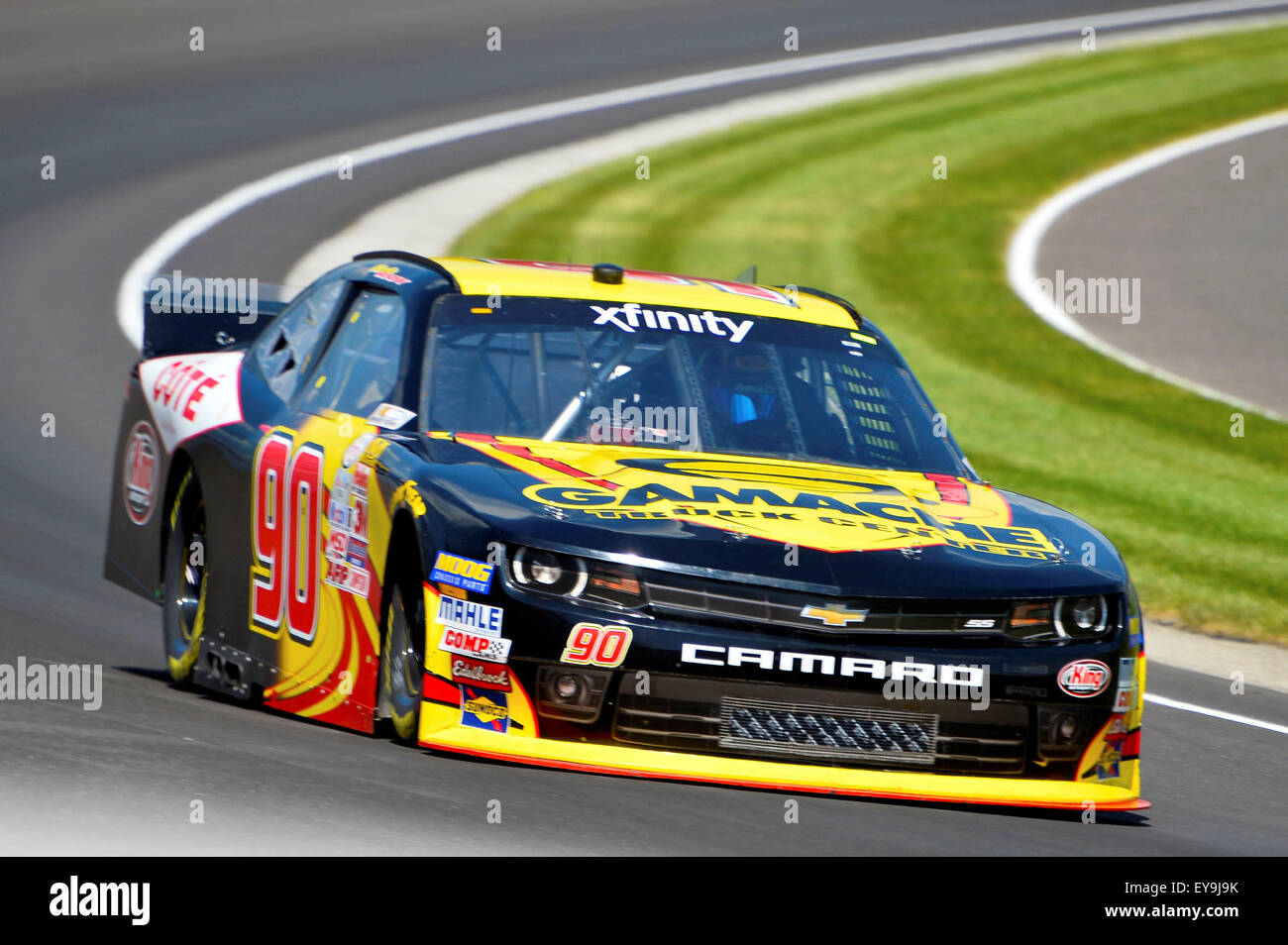 Indianapolis NEGLI STATI UNITI. Il 24 luglio, 2015. Indianapolis, IN - Lug 24, 2015: Martin Roy (90) prende il via per la prima pratica in Gamache Truck Center Chevy, preparazione per il Lilly diabete 250 a Indianapolis Motor Speedway di Indianapolis, IN. Credito: csm/Alamy Live News Foto Stock