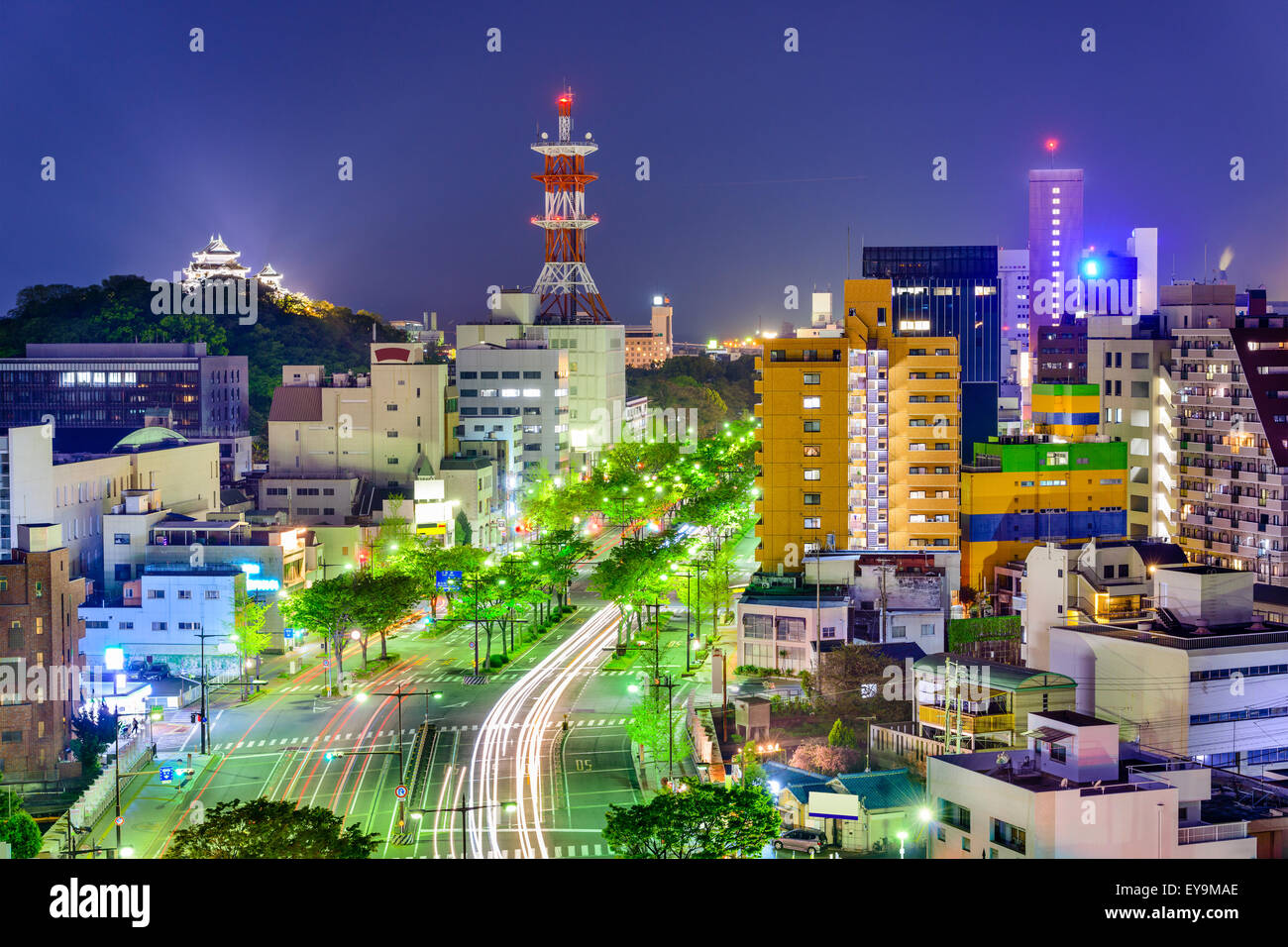 Wakayama City, Giappone skyline del centro. Foto Stock