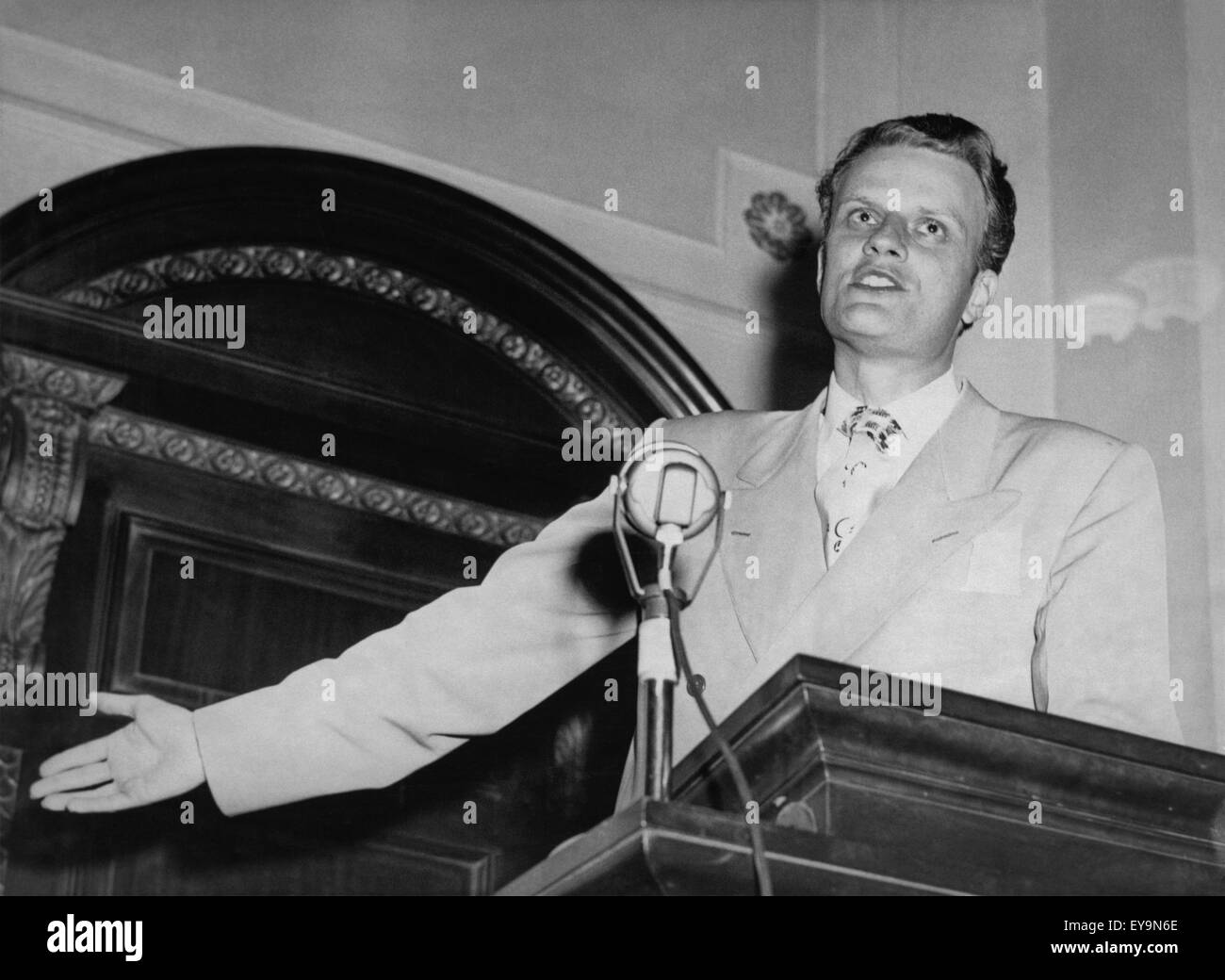 Billy Graham, famosi in tutto il mondo cristiano evangelista, nei primi mesi del 1950. Foto Stock