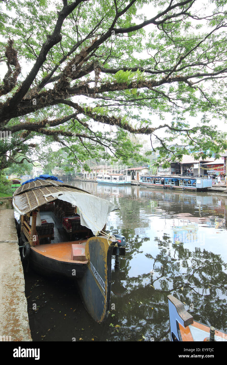 Il molo, Alleppey, Kerala, India Foto Stock