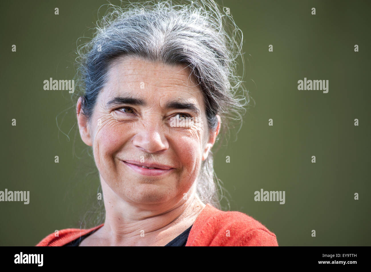 Scottish autore e illustratore di libri per bambini, Debi Gliori, apparendo a Edinburgh International Book Festival. Foto Stock