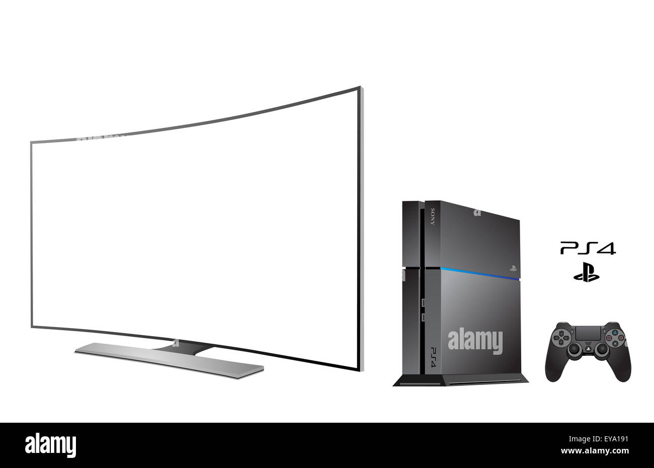 Sony Playstation 4 con TV Foto Stock