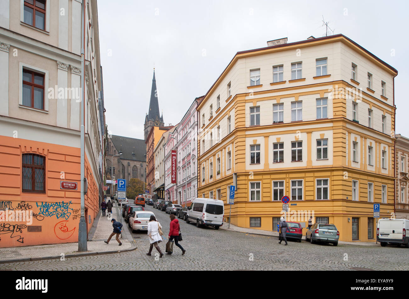 Praga Repubblica Ceca, sviluppo residenziale in Prague-Zizkov, Praha 3 Foto Stock