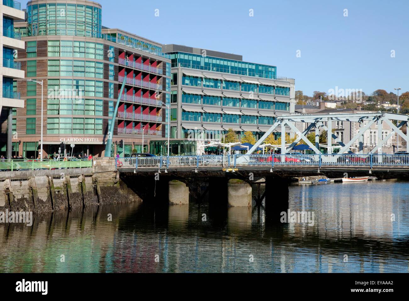 Ponte sul Fiume Lee; Cork City, nella contea di Cork, Irlanda Foto Stock