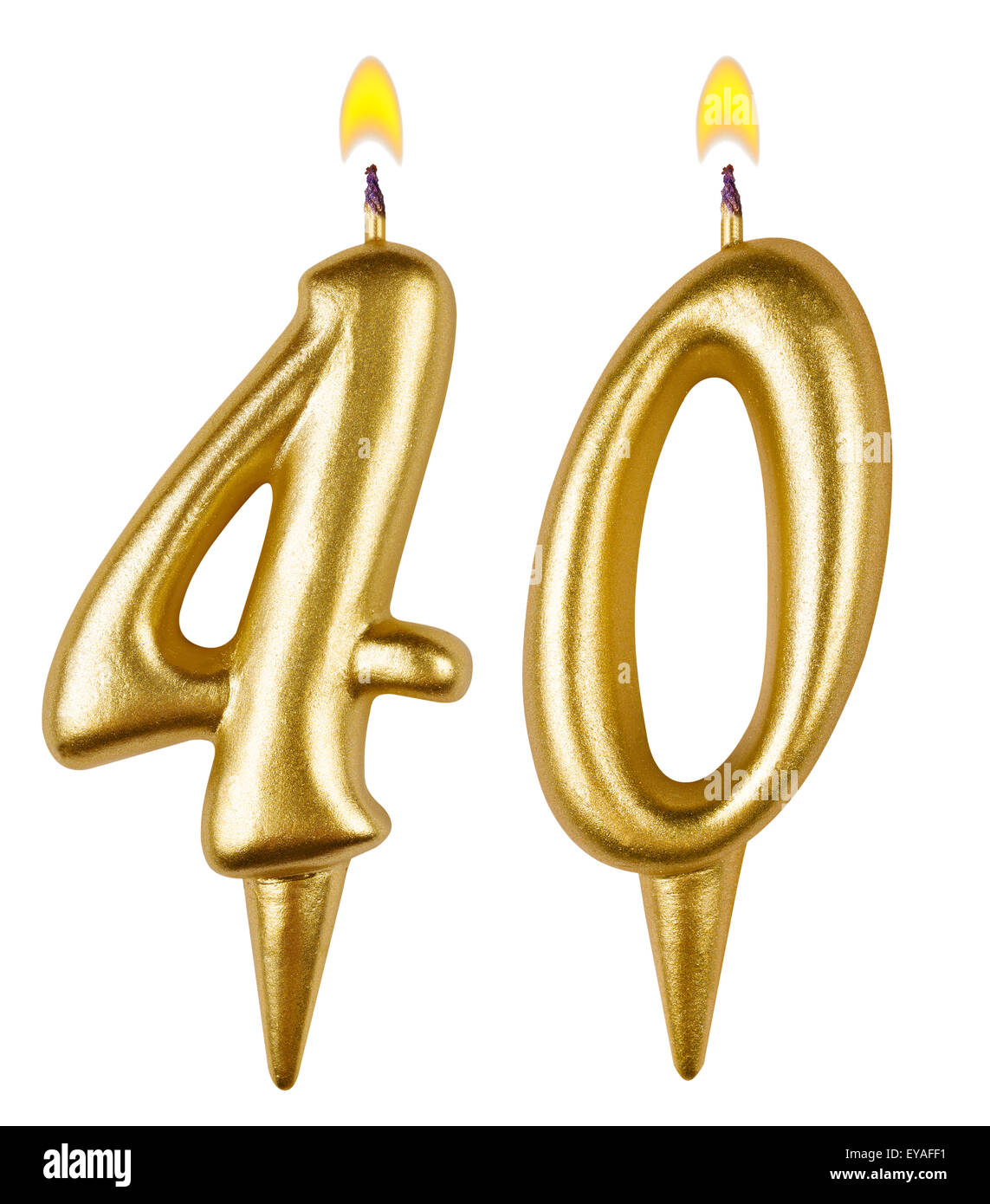 Compleanno numero di candele trenta isolati su sfondo bianco Foto Stock