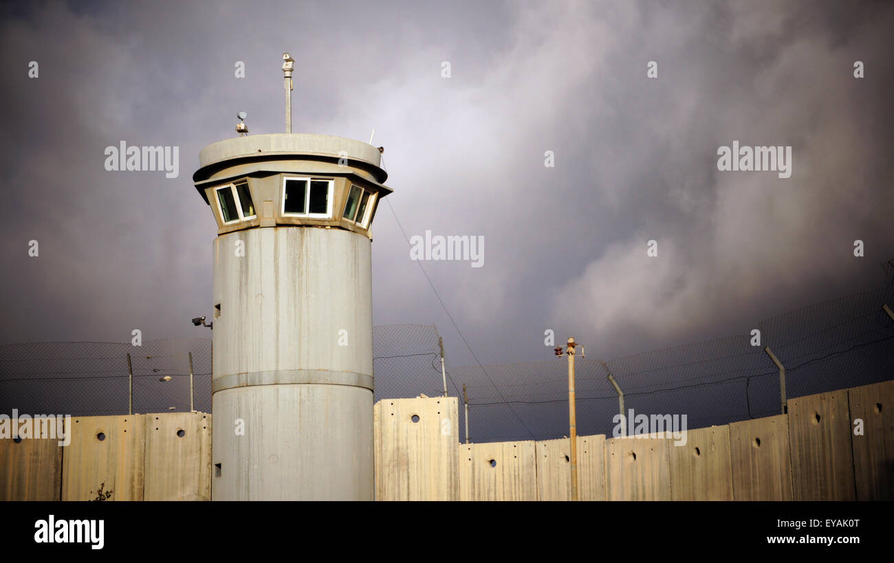 Torre di Checkpoint su Betlemme, Palestina Foto Stock