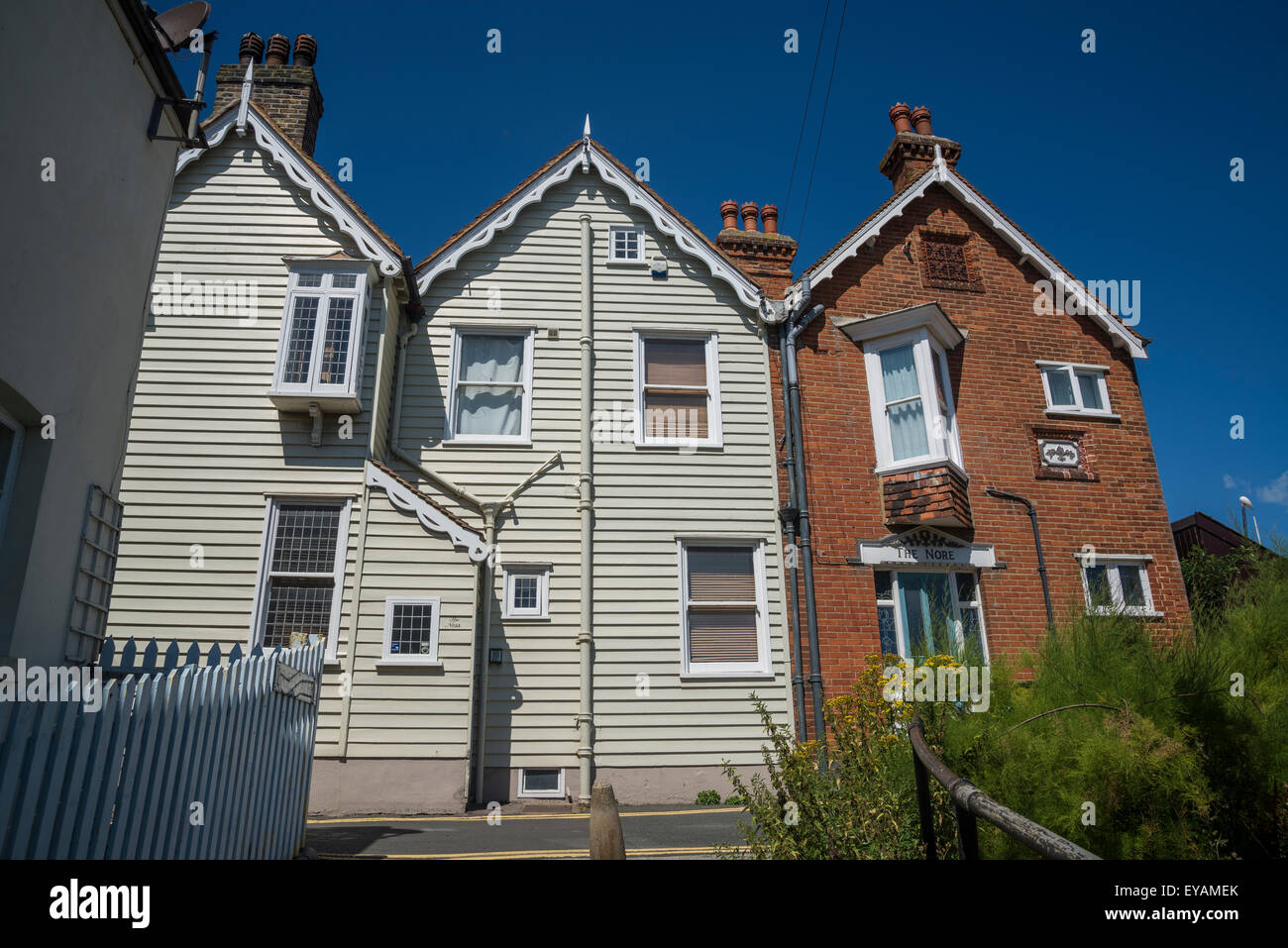 Case pittoresche, Mare Street, whitstable kent, England, Regno Unito Foto Stock