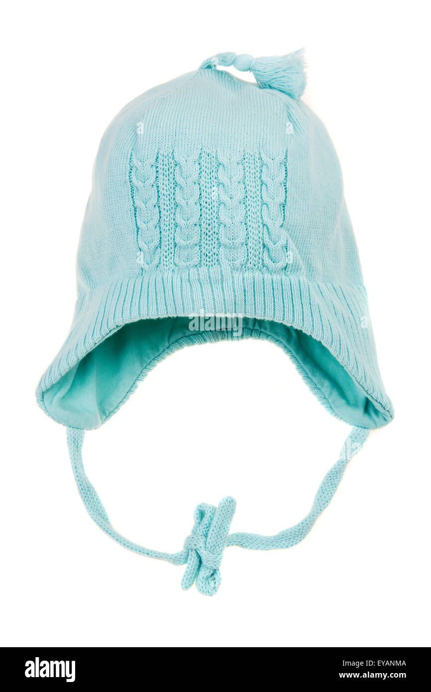 Bambini Cappello invernale isolato su uno sfondo bianco. Foto Stock