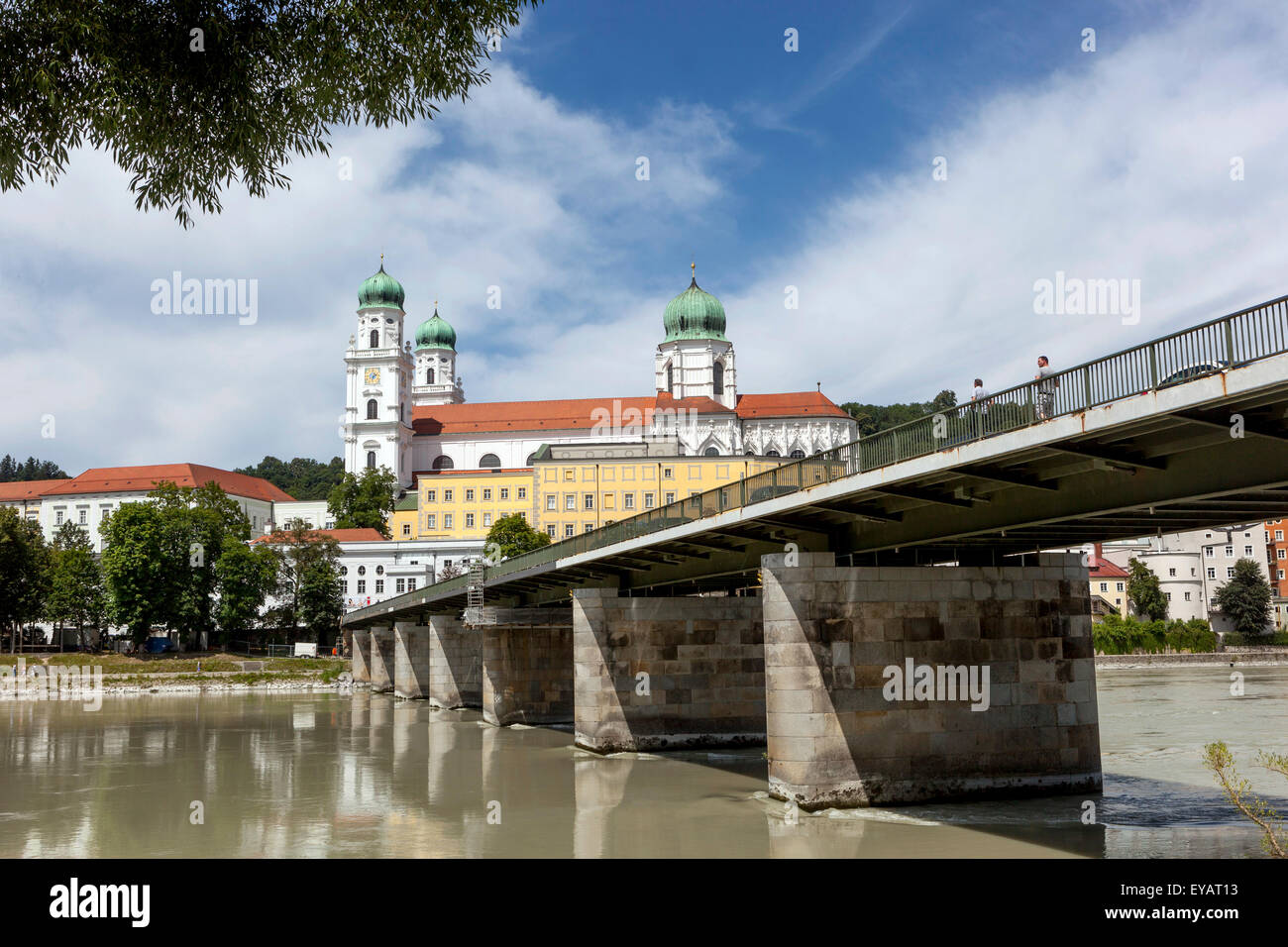 Passau Marienbrücke ponte sopra il fiume Inn Passau Germania Bassa Baviera Foto Stock