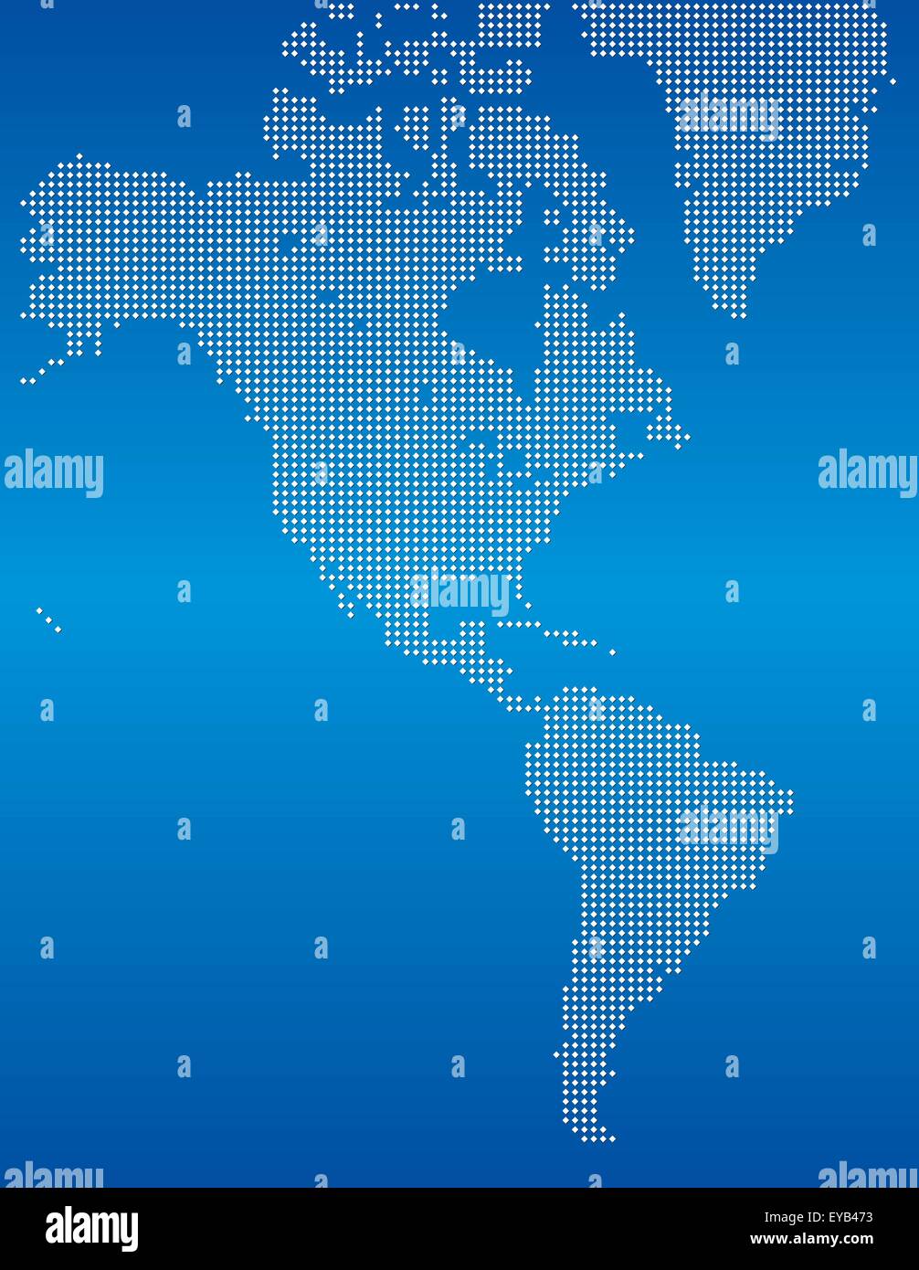 Mappa delle Americhe con punti quadrati Illustrazione Vettoriale