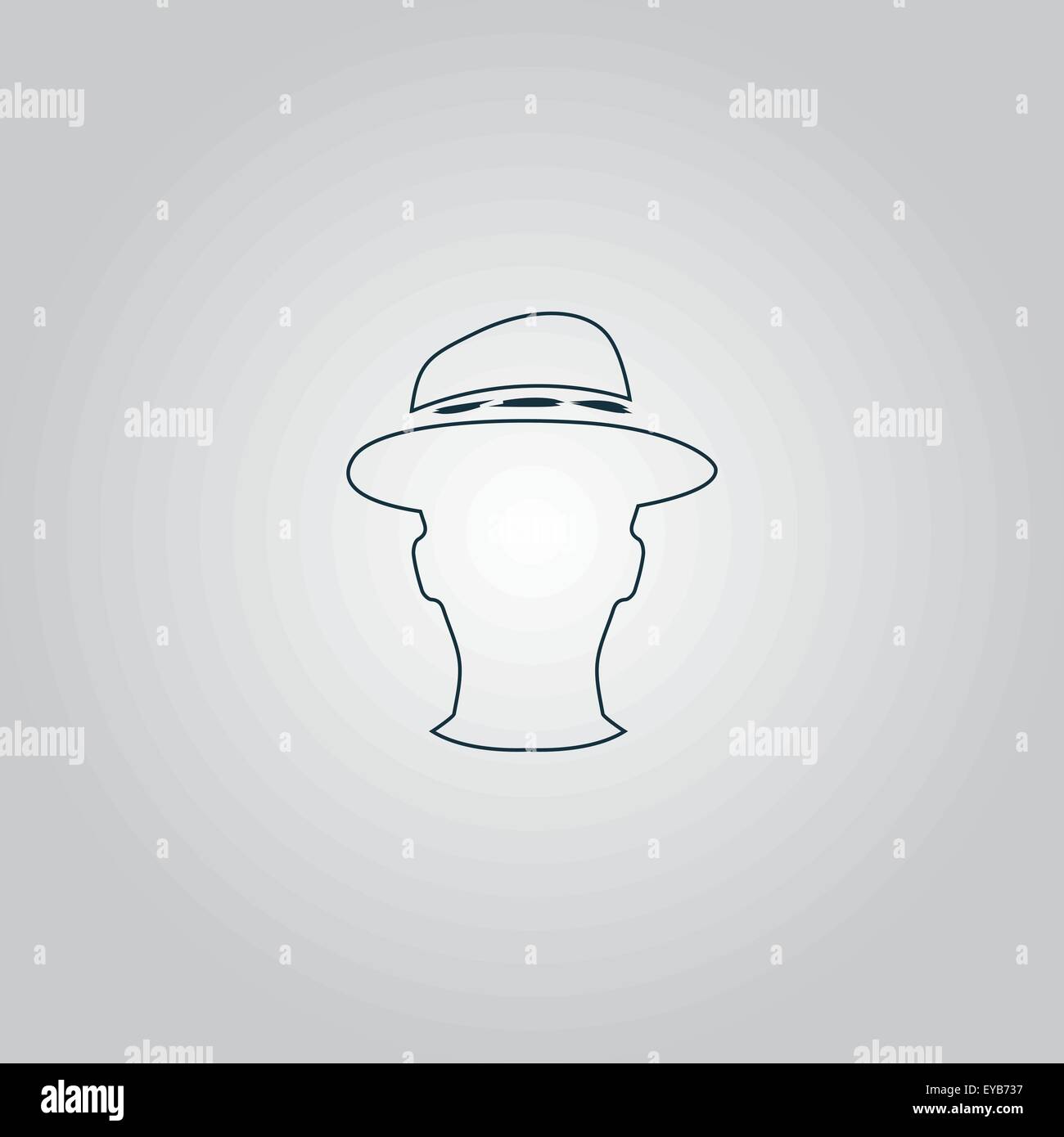 Testa di uomo con hat illustrazione vettoriale Illustrazione Vettoriale