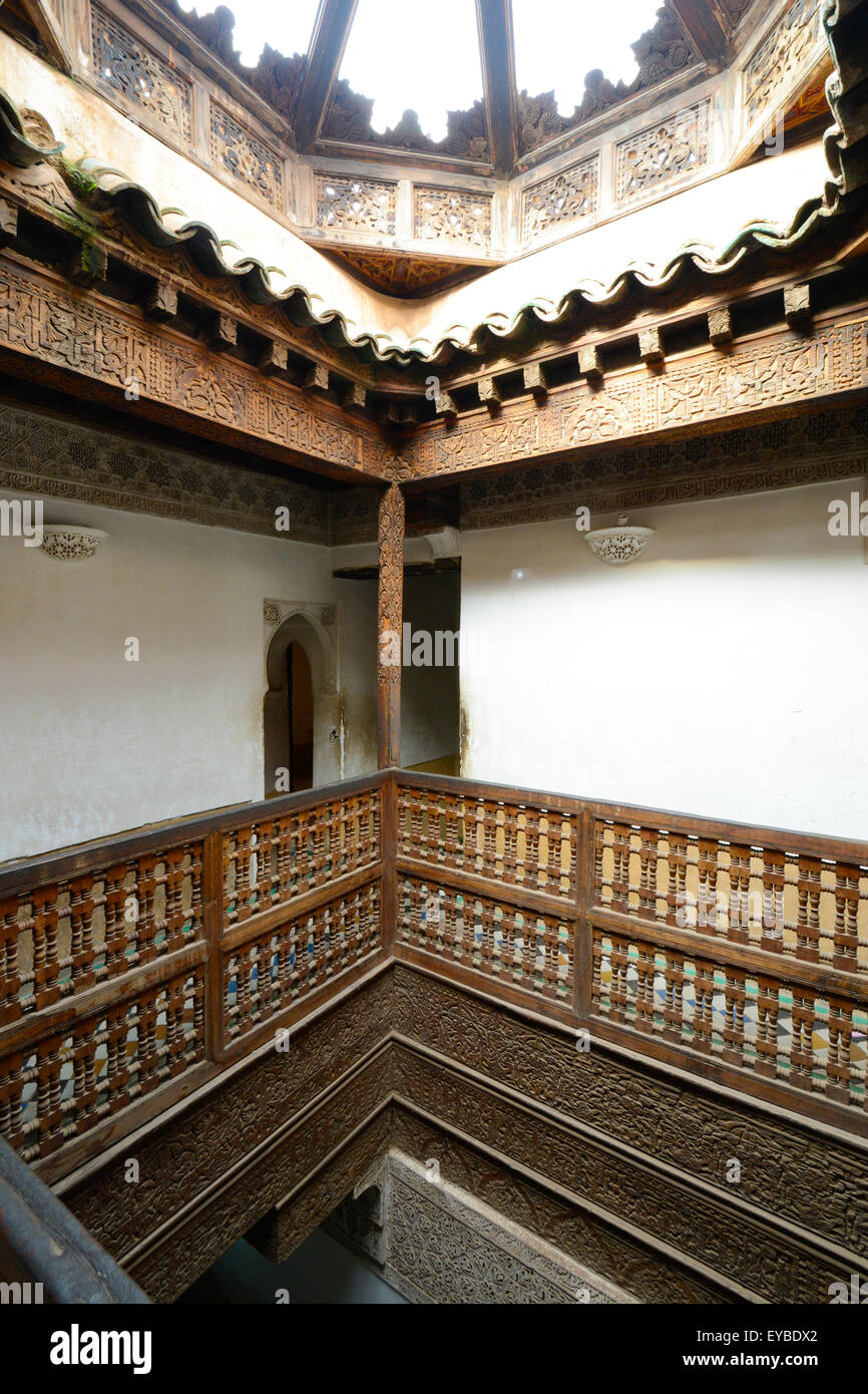 Il Ben Youssef Madrasa di Marrakech, Marocco Foto Stock