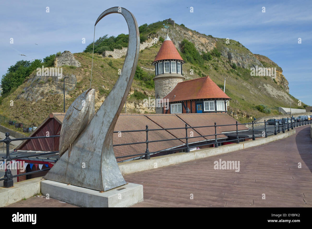 Tonnara scultura da Ray Lonsdale, donata alla Città di Scarborough da Maureen Robinson Foto Stock