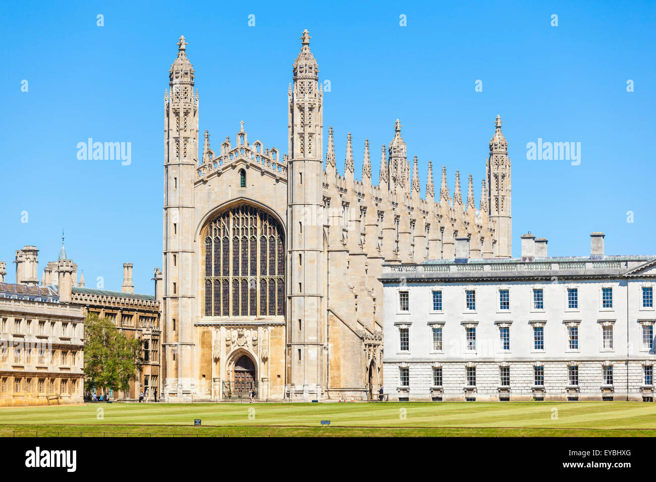 Kings College Chapel da spalle Università di Cambridge Cambridgeshire England Regno Unito GB Europa Foto Stock