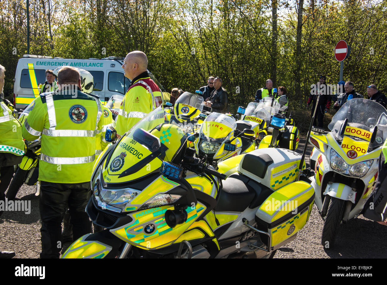 Motociclo paramedici in bici per la vita rally Cosford nello Shropshire Foto Stock