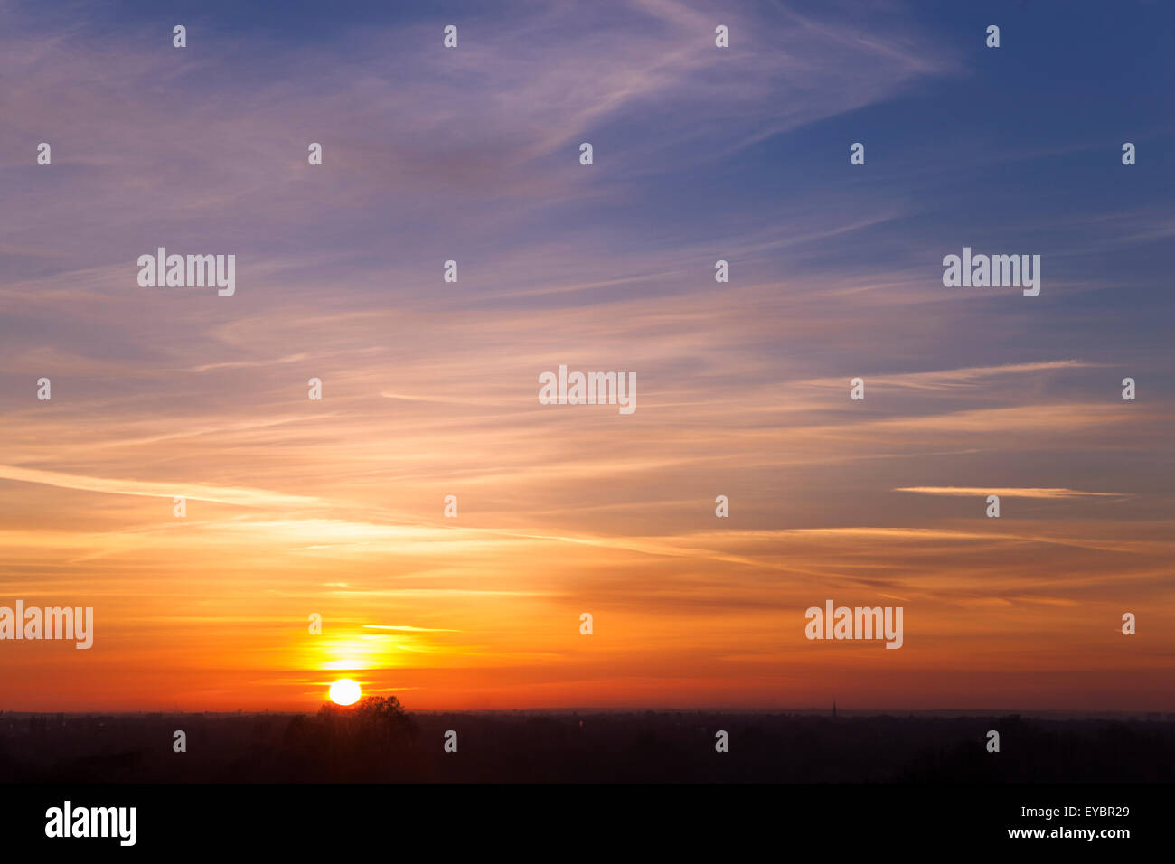 Bel tramonto a Richmond, Regno Unito Foto Stock