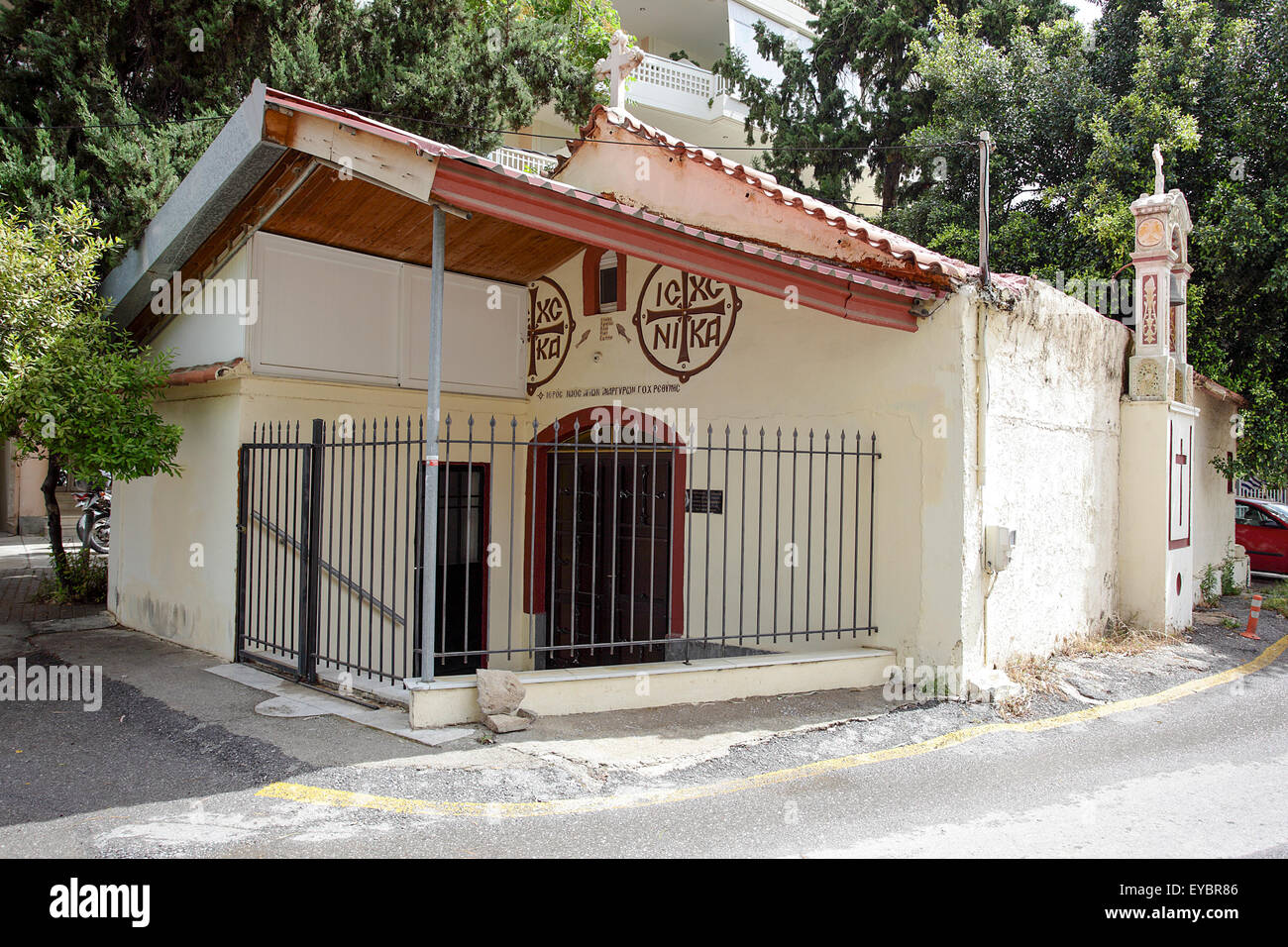 Pittoresca Chiesa di Creta, situato nella città di Rethymnon sull isola di Creta. Foto Stock