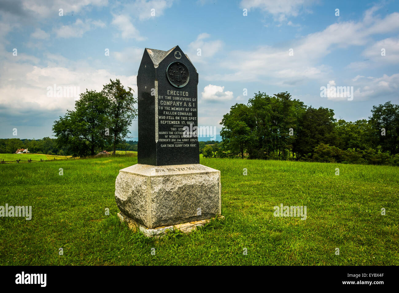Monumento di Antietam National Battlefield, Maryland. Foto Stock