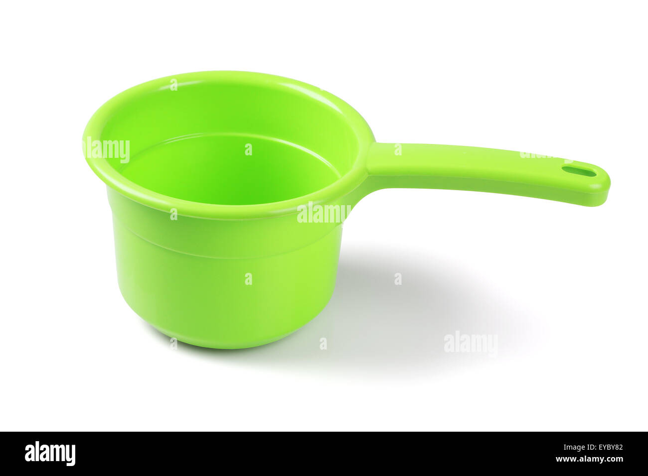 Di plastica vuote Scoop su sfondo bianco Foto Stock