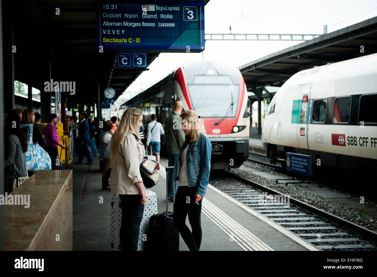 Ginevra Centrale Stazione ferroviaria Gare Cornavin Foto Stock